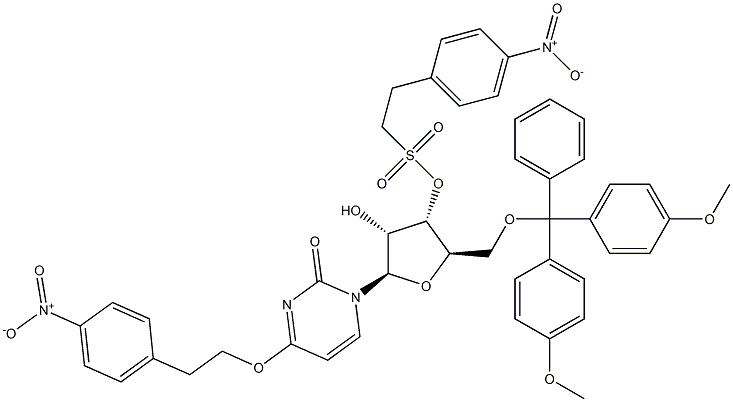 5'-O-dimethoxytrityl-O(4)-4-nitrophenylethyl-2'-O-4-nitrophenylethylsulfonyluridine