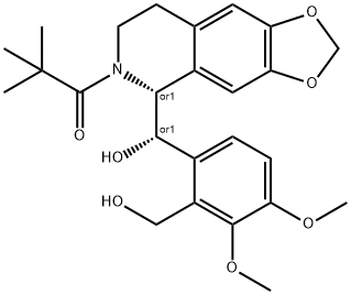 1,3-Dioxolo[4,5-g]isoquinoline-5-methanol, 6-(2,2-dimethyl-1-oxopropyl )-5,6,7,8-tetrahydro-alpha-[2-(hydroxymethyl)-3,4-dimethoxyphenyl]-, ( R*,S*)-(+/-)-