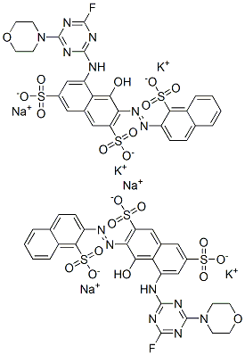 2,7-Naphthalenedisulfonic acid, 5-4-fluoro-6-(4-morpholinyl)-1,3,5-triazin-2-ylamino-4-hydroxy-3-(1-sulfo-2-naphthalenyl)azo-, potassium sodium salt