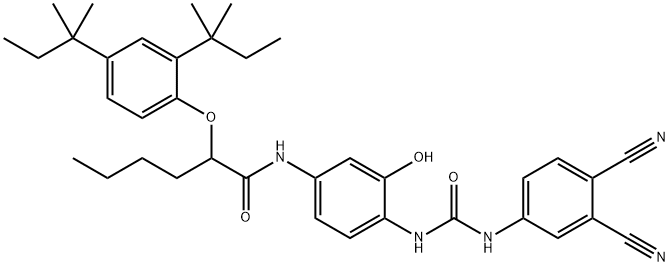 2-(3,4-Dicyanophenylureido)-5-((2-(2,4-ditert.-phenylphenoxy)-hexanoylamino))-phenol