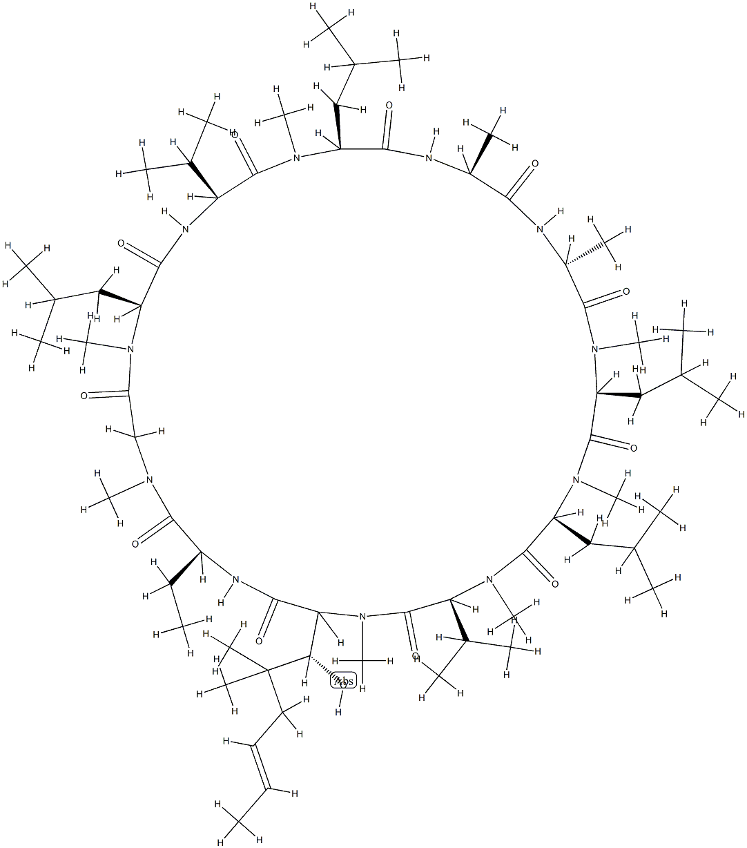 cyclosporin A, 4-(2-butenyl)-4,4,N-trimethylthreonine(1)-