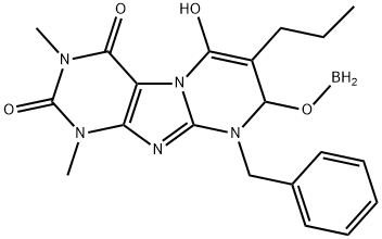 Borinic  acid,  1,2,3,4,8,9-hexahydro-6-hydroxy-1,3-dimethyl-2,4-dioxo-9-(phenylmethyl)-7-propylpyrimido[2,1-f]purin-8-yl  ester