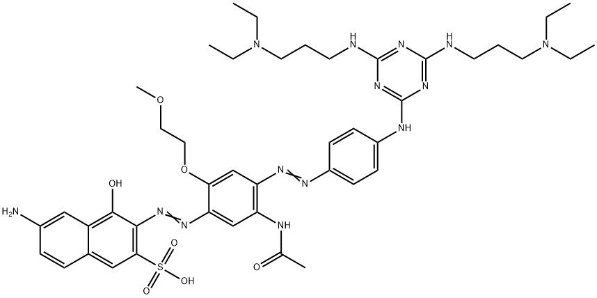 3-(5-acetylamino-4-(4-[4,6-bis(3-diethylaminopropylamino)-1,3,5-triazin-2-ylamino]phenylazo)-2-(2-methoxyethoxy)phenylazo)-6-amino-4-hydroxy-2-naphthalenesulfonic acid