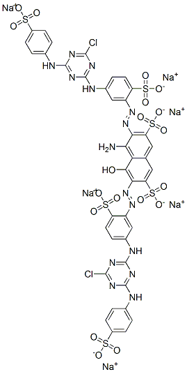 4-Amino-3,6-bis[[5-[[4-chloro-6-[(4-sulfophenyl)amino]-1,3,5-triazin-2-yl]amino]-2-sulfophenyl]azo]-5-hydroxy-2,7-naphthalene disulfonic acid hexasodium salt