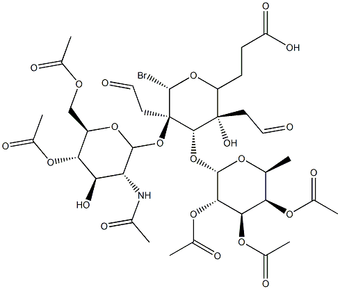O-(2,3,4-tri-O-acetylfucopyranosy)-(1--3)-O-(2-acetamido-4,6-di-O-acetyl-2-deoxyglucopyranosyl)-(1--3)-2,4,6-tri-O-acetylgalactopyranosyl bromide