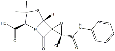 3-chloro-3',3'-dimethyl-7'-oxo-3-((phenylamino)carbonyl)spiro(oxirane-2,6'-(4)thia(1)azabicyclo(3.2.)heptane)-2'-carboxylic acid