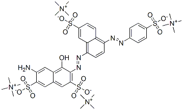 Methanaminium, N,N,N-trimethyl-, salt with 6-amino-4-hydroxy-3-7-sulfo-4-(4-sulfophenyl)azo-1-naphthalenylazo-2,7-naphthalenedisulfonic acid (4:1)