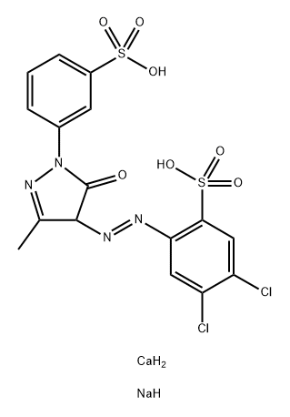 Benzenesulfonic acid, 4,5-dichloro-2-4,5-dihydro-3-methyl-5-oxo-1-(3-sulfophenyl)-1H-pyrazol-4-ylazo-, calcium sodium salt (2:1:2)