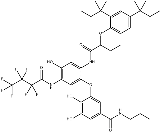 N-Propyl-3-[2-[2-(2,4-di-tert-pentylphenoxy)butyrylamino]-5-[(heptafluorobutyryl)amino]-4-hydroxyphenoxy]-4,5-dihydroxybenzamide