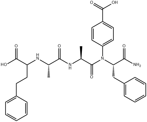 4-[[(1S)-1-[[(2S)-2-[[(2S)-2-[(1-carboxy-3-phenyl-propyl)amino]propano yl]amino]propanoyl]carbamoyl]-2-phenyl-ethyl]amino]benzoic acid