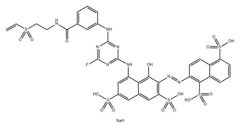 1,5-Naphthalenedisulfonic acid, 2-8-4-3-2-(ethenylsulfonyl)ethylaminocarbonylphenylamino-6-fluoro-1,3,5-triazin-2-ylamino-1-hydroxy-3,6-disulfo-2-naphthalenylazo-, tetrasodium salt