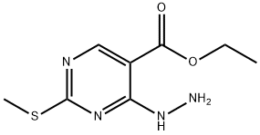4-Hydrazino-2-methylsulfanyl-pyrimidine-5-carboxylic acid ethyl ester