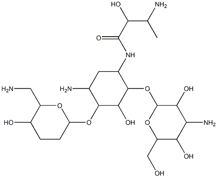 1-N-(3-amino-2-hydroxybutanoyl)-2',3'-dideoxykanamycin A