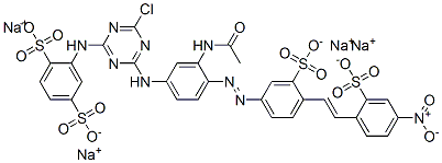 2-[4-[3-Acetylamino-4-[4-(4-nitro-2-sulfostyryl)-3-sulfophenylazo]anilino]-6-chloro-1,3,5-triazin-2-ylamino]-1,4-benzenedisulfonic acid tetrasodium salt