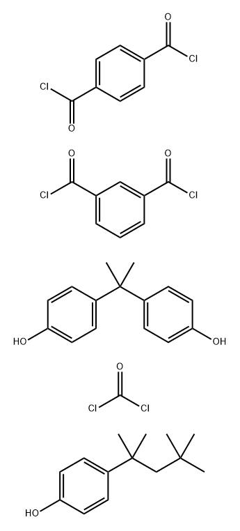 1,3-Benzenedicarbonyl dichloride, polymer with 1,4-benzenedicarbonyl dichloride, carbonic dichloride and 4,4-(1-methylethylidene)bisphenol, 4-(1,1,3,3-tetramethylbutyl)phenyl ester