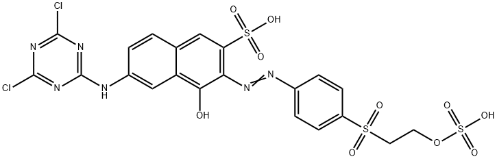 7-[((4,6-dichloro-1,3,5-triazin-2-yl)amino)-4-hydroxy-3-(4-((2-sulfoxy)ethyl)sulfonyl)phenylazo]naphthalene-2-sulfonic acid