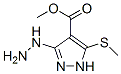 1H-Pyrazole-4-carboxylicacid,3-hydrazino-5-(methylthio)-,methylester(9CI)