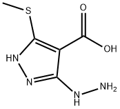 1H-Pyrazole-4-carboxylicacid,3-hydrazino-5-(methylthio)-(9CI)