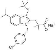 3-[1-(4-氯苄基)-3-叔丁基硫代-5-异丙基吲哚-2-基]-2,2-二甲基丙酸