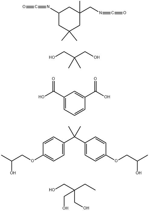 1,3-Benzenedicarboxylic acid, polymer with 2,2-dimethyl-1,3-propanediol, 2-ethyl-2-(hydroxymethyl)-1,3-propanediol, 5-isocyanato-1-(isocyanatomethyl) -1,3,3-trimethylcyclohexane and 1,1'-[(1-methylethylidene) bis(4,1-phenyleneoxy)]bis[2-propanol]