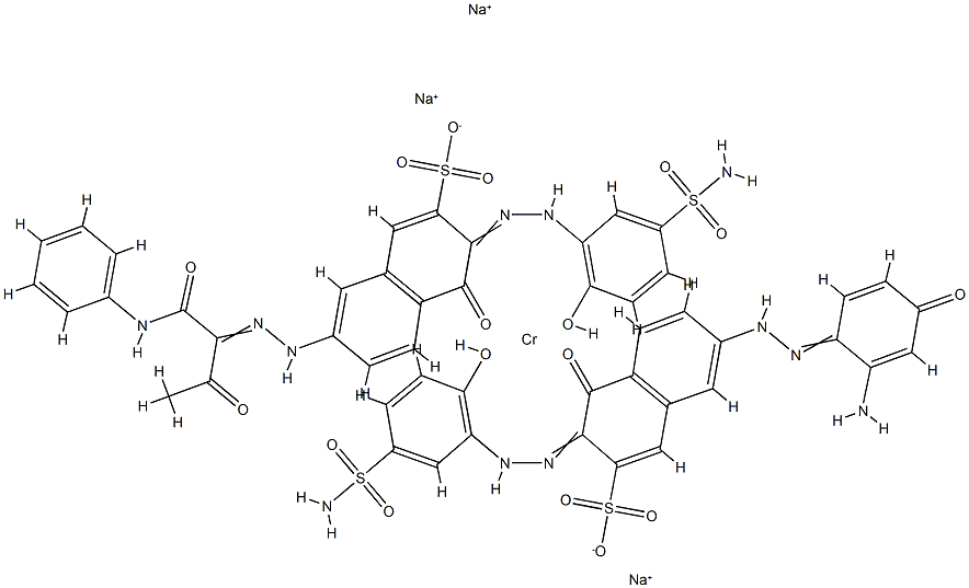 Chromate(3-), 7-(aminohydroxyphenyl)azo-3-5-(aminosulfonyl)-2-(hydroxy-.kappa.O)phenylazo-.kappa.N1-4-(hydroxy-.kappa.O)-2-naphthalenesulfonato(3-)3-5-(aminosulfonyl)-2-(hydroxy-.kappa.O)phenylazo-.kappa.N1-4-(hydroxy-.kappa.O)-7-2-hydroxy-1-(phenylamino)