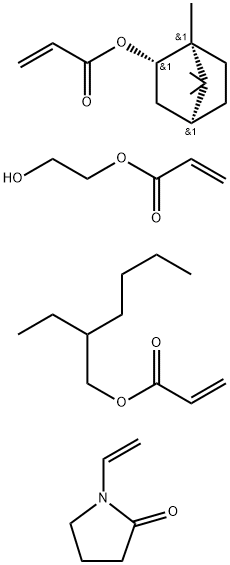 2-Propenoic acid, 2-ethylhexyl ester, polymer with 1-ethenyl-2-pyrrolidinone, 2-hydroxyethyl 2-propenoate and rel-(1R,2R,4R)-1,7,7-trimethylbicyclo2.2.1hept-2-yl 2-propenoate
