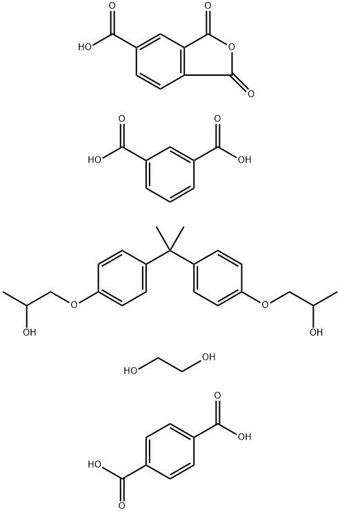 1,3-Benzenedicarboxylic acid polymer with 1,4-benzenedicarboxylic acid, 1,3- dihydro-1,3-dioxo-5-isobenzofurancarboxylic acid, 1,2-ethanediol and 1,1'-[(1-me thylethylidene) bis(4,1-phenyleneoxy)]bis[2-propanol]