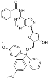 N-[1-[5-O-[二(4-甲氧基苯基)苯基甲基]-2-脱氧-BETA-D-赤式-呋喃戊糖基]-1H-吡唑并[3,4-D]嘧啶-4-基]苯甲酰胺