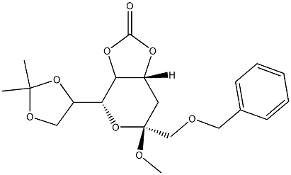 methyl 3-deoxy-7,8-O-(1-methylethylidene)-1-O-(phenylmethyl)-2-octalopyranoside cyclic carbonate