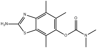 Carbamic  acid,  dimethyl-,  2-amino-4,5,7-trimethyl-6-benzothiazolyl  ester  (9CI)
