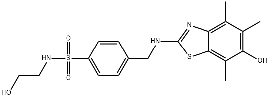 Benzenesulfonamide,  N-(2-hydroxyethyl)-4-[[(6-hydroxy-4,5,7-trimethyl-2-benzothiazolyl)amino]methyl]-