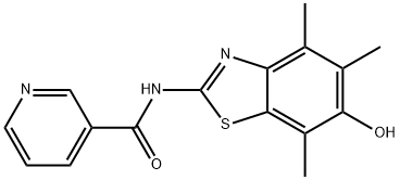 3-Pyridinecarboxamide,  N-(6-hydroxy-4,5,7-trimethyl-2-benzothiazolyl)-