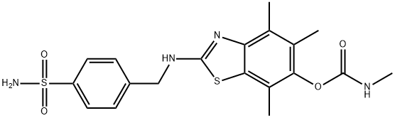 Benzenesulfonamide,  4-[[[4,5,7-trimethyl-6-[[(methylamino)carbonyl]oxy]-2-benzothiazolyl]amino]methyl]-