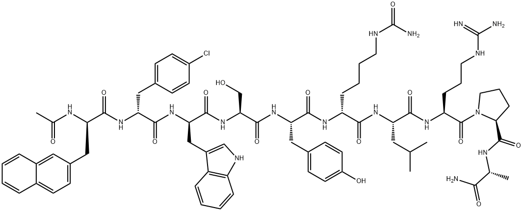 LHRH, N-Ac-2-Nal(1)-4-Cl-Phe(2)-Trp(3)-Hci(6)-AlaNH2(10)-