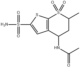 N-(5,6-DIHYDRO-6-METHYL-2-SULFAMOYL-4H-THIENO[2,3-B]THIOPYRAN-4-YL)ACETAMIDE 7,7-DIOXIDE