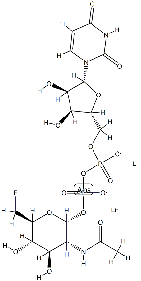 uridine 5'-( 2-acetamido-2,6-dideoxy-6-fluoroglucopyranosyl)diphosphate