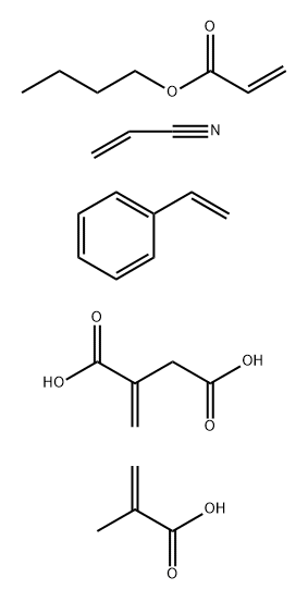 Butanedioic acid, methylene-, polymer with butyl 2-propenoate, ethenylbenzene, 2-methyl-2-propenoic acid and 2-propenenitrile