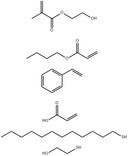 2-Propenoic acid, 2-methyl-, 2-hydroxyethyl ester, telomer with butyl 2-propenoate, 1-dodecanethiol, ethenylbenzene, 2-mercaptoethanol and 2-propenoic acid