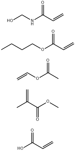 2-Propenoic acid, 2-methyl-, methyl ester, polymer with butyl 2-propenoate, ethenyl acetate, N-(hydroxymethyl)-2-propenamide and 2-propenoic acid