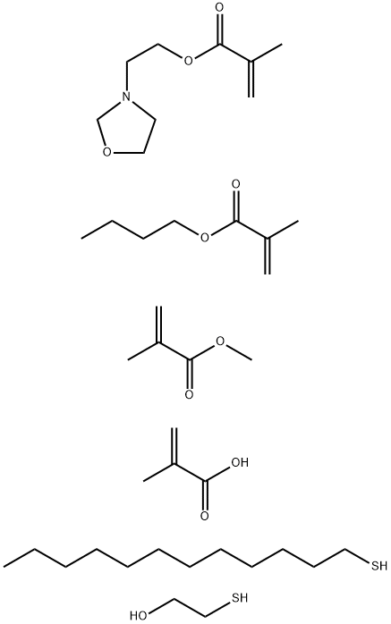 2-Propenoic acid, 2-methyl-, telomer with butyl 2-methyl-2-propenoate, 1-dodecanethiol, 2-mercaptoethanol, methyl 2-methyl-2-propenoate and 2-(3-oxazolidinyl)ethyl 2-methyl-2-propenoate