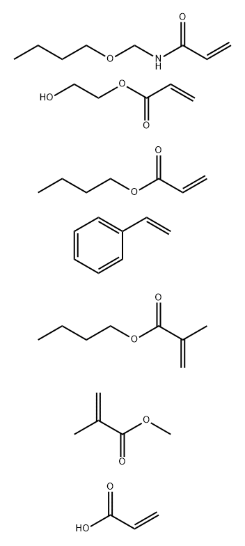 2-Propenoic acid, 2-methyl-, butyl ester, polymer with N-(butoxymethyl)-2-propenamide, butyl 2-propenoate, ethenylbenzene, 2-hydroxyethyl 2-propenoate, methyl 2-methyl-2-propenoate and 2-propenoic acid