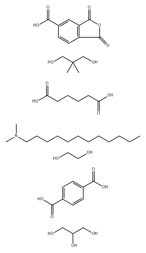 1,4-Benzenedicarboxylic acid, polymer with 1,3-dihydro-1,3-dioxo-5-isobenzofurancarboxylic acid, N,N-dimethyl-1-dodecanamine, 2,2-dimethyl-1,3-propanediol, 1,2-ethanediol, hexanedioic acid and 1,2,3-propanetriol