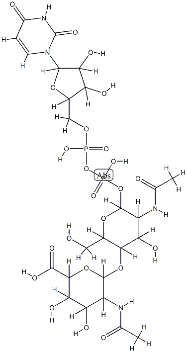 uridine 5'-(O-2-acetamido-2-deoxymannopyranuronosyl acid-(1--4)-2-acetamide-2-deoxyglucopyranosyl diphosphate)