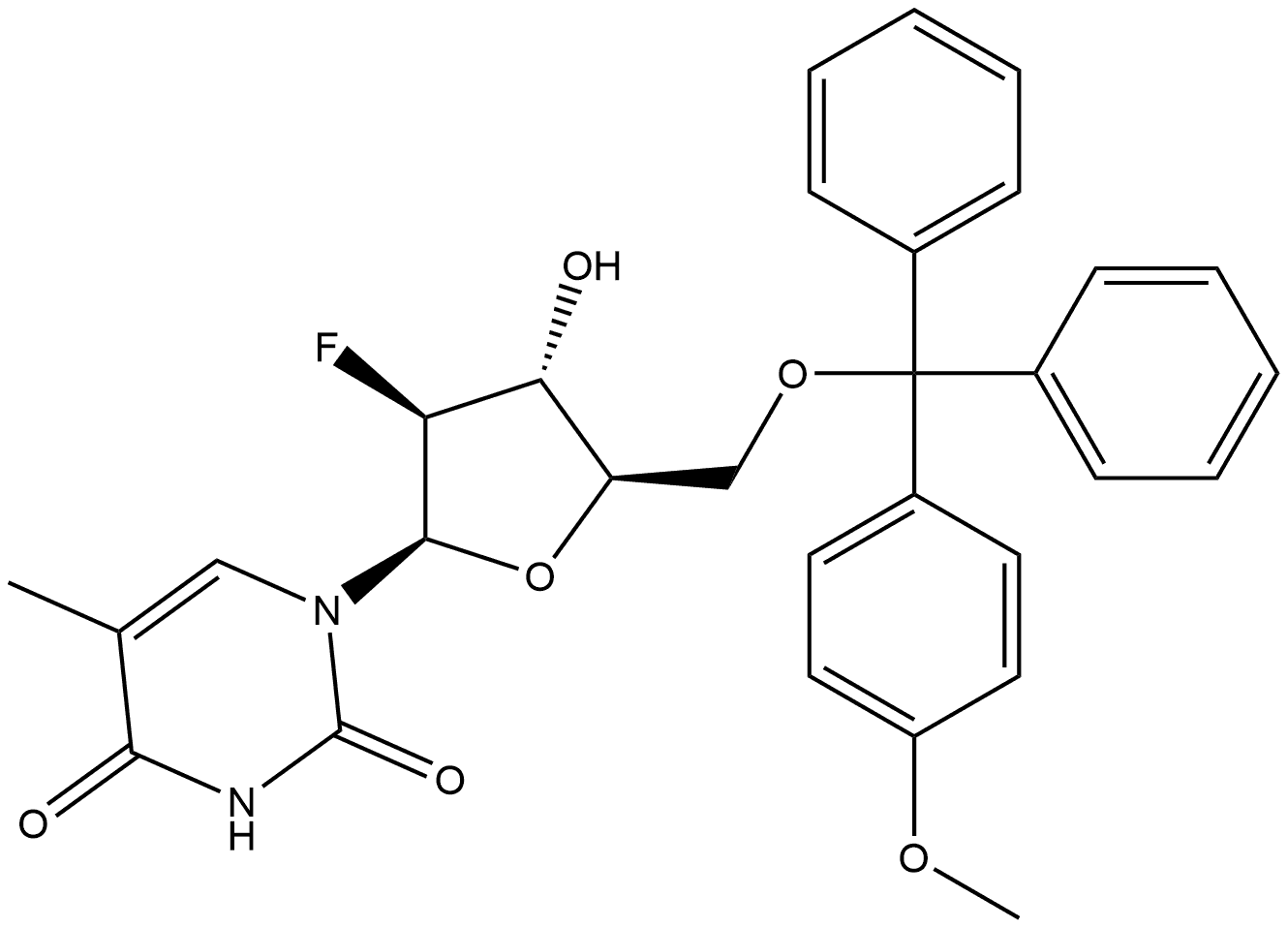 2,4(1H,3H)-Pyrimidinedione, 1-[2-deoxy-2-fluoro-5-O-[(4-methoxyphenyl)diphenylmethyl]-β-D-arabinofuranosyl]-5-methyl-