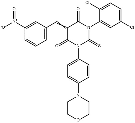 (5Z)-1-(2,5-dichlorophenyl)-3-(4-morpholin-4-ylphenyl)-5-[(3-nitrophen yl)methylidene]-2-sulfanylidene-1,3-diazinane-4,6-dione