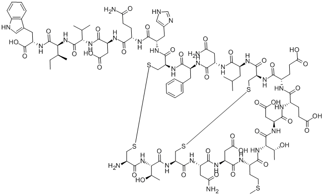 CYS-THR-CYS-ASN-ASP-MET-THR-ASP-GLU-GLU-CYS-LEU-ASN-PHE-CYS-HIS-GLN-ASP-VAL-ILE-TRP(DISULFIDE BRIDGE: CYS1-CYS15, CYS3-CYS11)