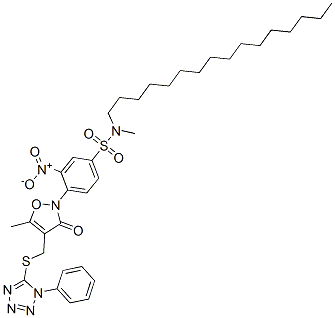 N-Hexadecyl-N-methyl-4-[5-methyl-3-oxo-4-[(1-phenyl-1H-tetrazol-5-yl)thiomethyl]-2,3-dihydroisoxazol-2-yl]-3-nitrobenzenesulfonamide