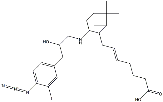 9,11-dimethylmethano-11,12-methano-16-(3-iodo-4-azidophenyl)-13,14-dihydro-13-aza-15-tetranorthromboxane A2