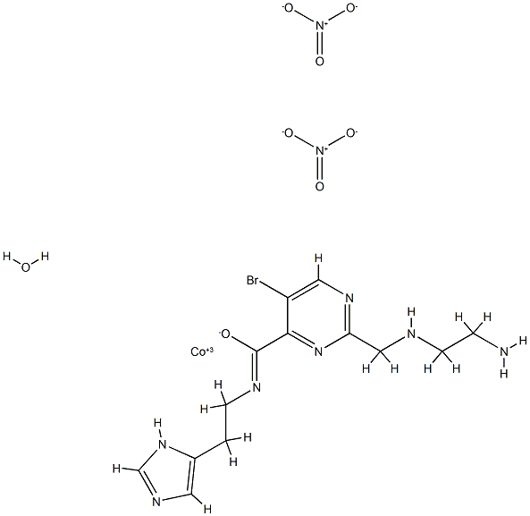 [2-[(2-aminoethylamino)methyl]-5-bromo-pyrimidine-4-carbonyl]-[2-(3H-i midazol-4-yl)ethyl]azanide, cobalt(+3) cation, dinitrate, hydrate
