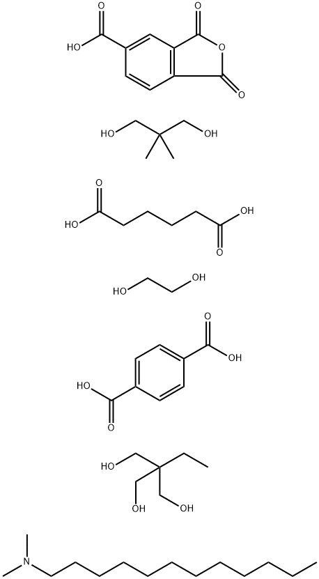 1,4-Benzenedicarboxylic acid, polymer with 1,3-dihydro-1,3-dioxo-5-isobenzofurancarboxylic acid, 2,2-dimethyl-1,3-propanediol, 1,2-ethanediol, 2-ethyl-2-(hydroxymethyl)-1,3-propanediol and hexanedioic acid, compd. with N,N-dimethyl-1-dodecanamine